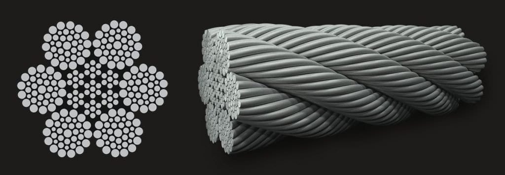 6×36 is the most flexible of our stainless steel wire ropes
