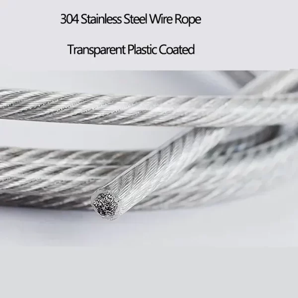 Superior Transparent PVC Coated Stainless Steel Wire Rope - Durable & Rustproof Cable for Clotheslines & DIY ✨ - immagine 5